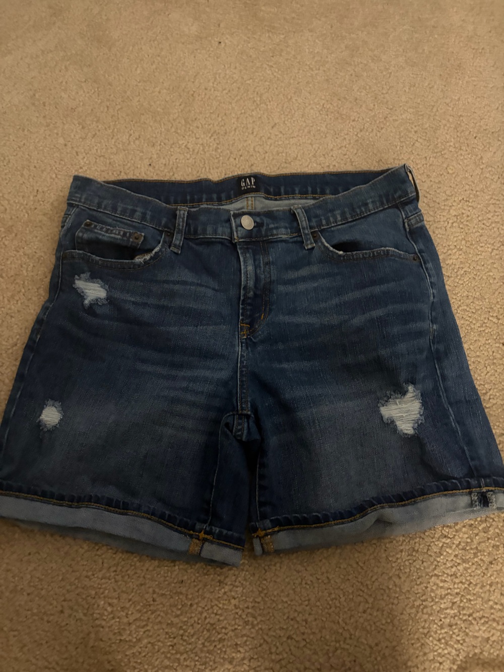 GAP Two-Tone Blue Denim Shorts with Contrast Stitching